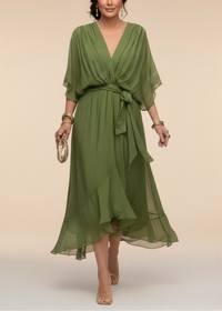 Monica | Vestito in chiffon con scollo a V