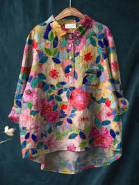 Lina | Camicia Ricamata Floreale Vivace